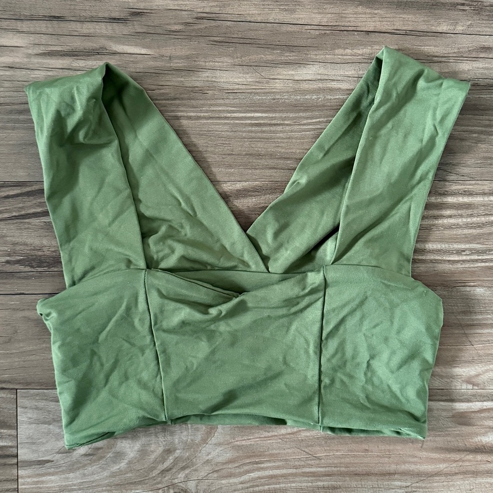 L*Space Olive Green Bikini Top